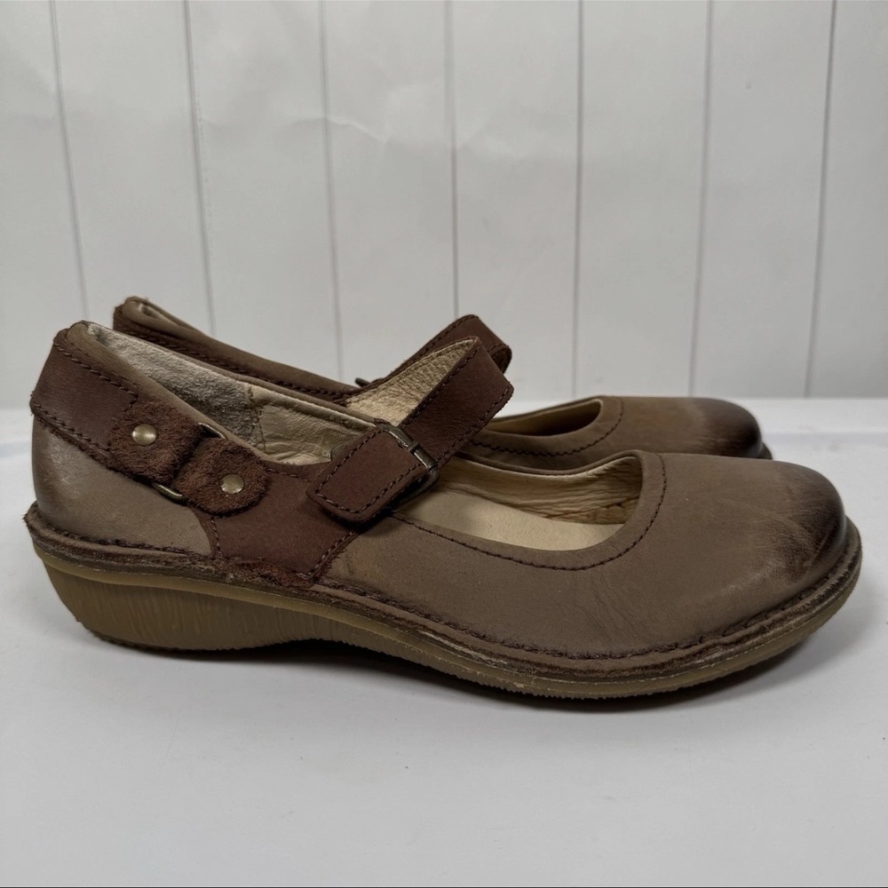 Weinbrenner Brown Leather Mary Jane Buckle Clogs Prairie Cottagecore Homestead 6